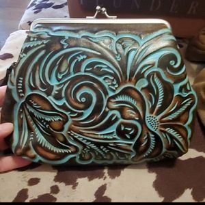 Patricia Nash Savena Letter Kiss Lock Wristlet